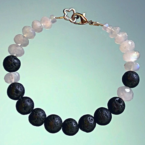 Jewelry - Rainbow Moonstone, Oil Diffuser Bracelet!
